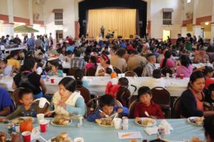 Free meals being served at Rescue Mission Alliance Central Coast's dining hall